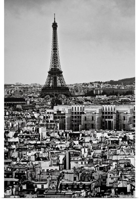 Buildings with Eiffel Tower in Paris.