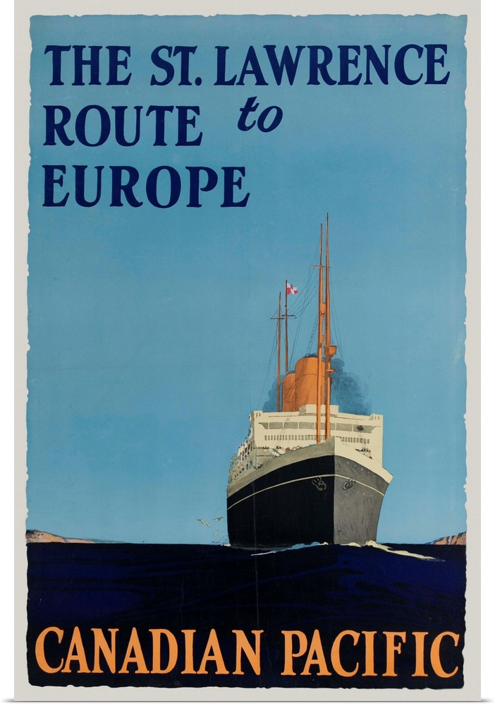 ca 1920s Canadian Pacific Ship line travel poster.