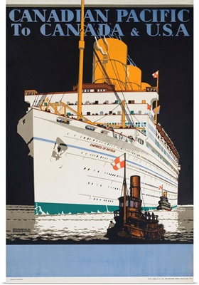 Canadian Pacific To Canada And Usa, Empress Of Britain Cruise Poster