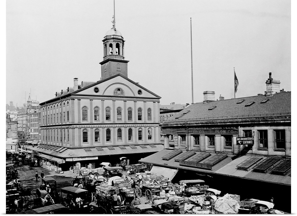 Carts And Wagons In Front Of Faneuil Hall