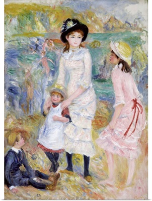 Children On The Seashore, Guernsey By Pierre-Auguste Renoir