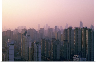 Cityscape in sunset, Shanghai, China