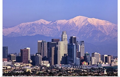 Cityscape view of Los Angeles winter time.