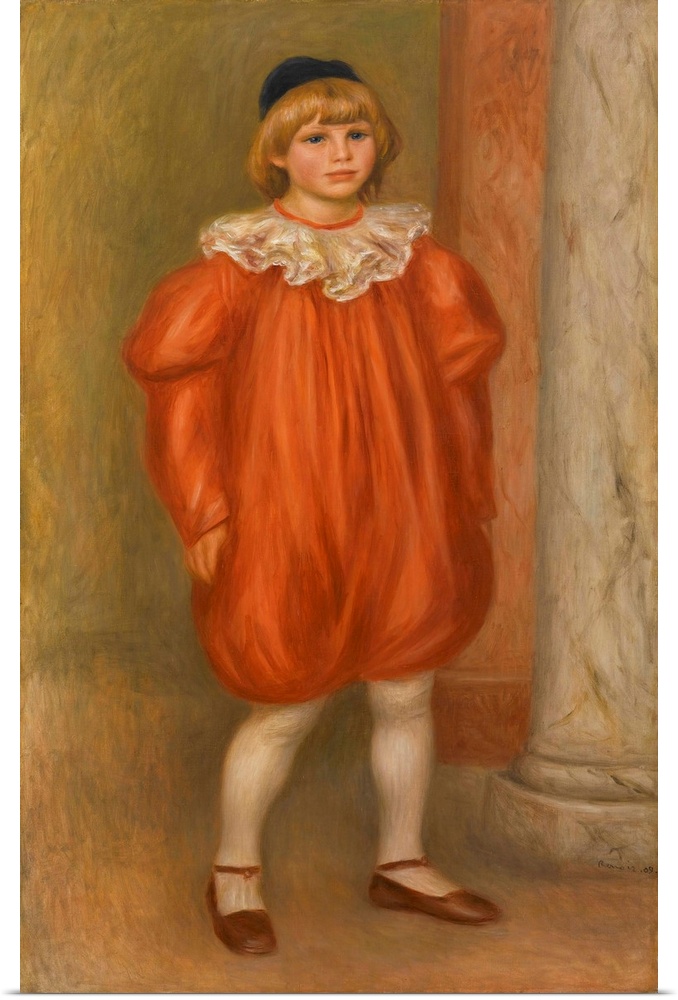 Pierre-Auguste Renoir, Claude Renoir in Clown Costume, 1909, oil on canvas, 120 x 77 cm (47.2 x 30.3 in), Musee de l'Orang...
