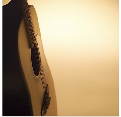 Close-up an acoustic guitar