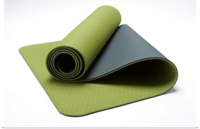 Close-up of a green exercise mat