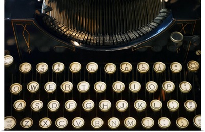 Close-up of antique typewriter
