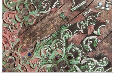 Close-up of ornate wooden pattern