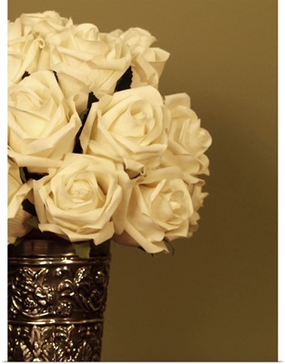 Close-up of White Roses in a vase