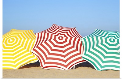 Colorful umbrellas on beach