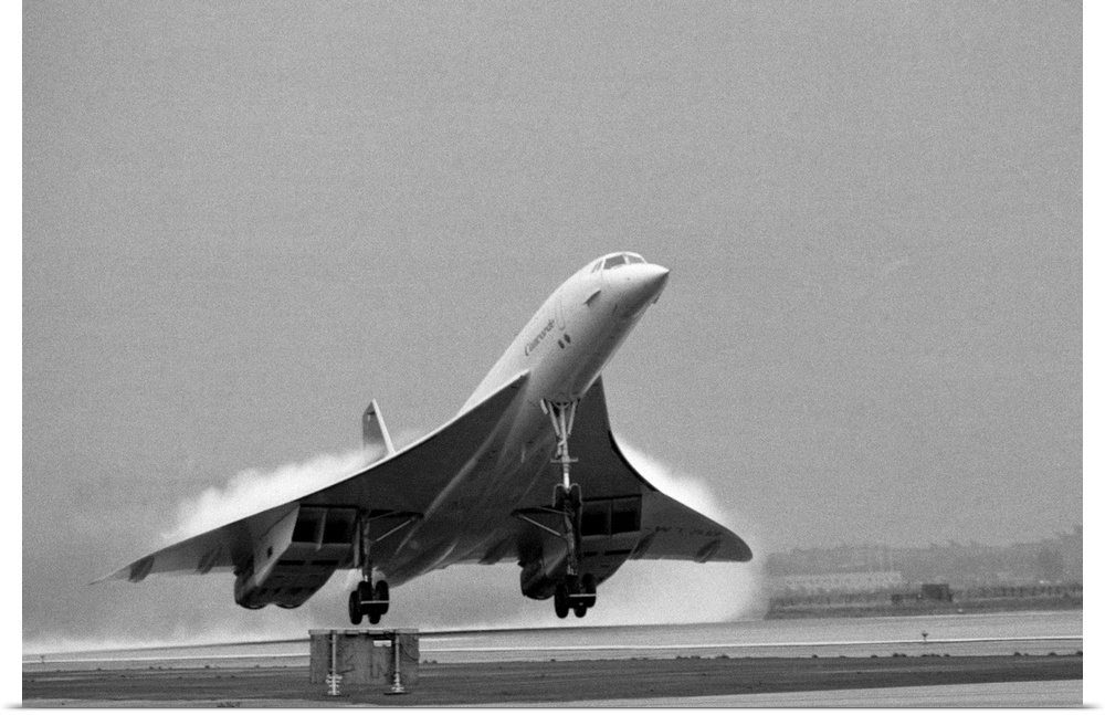 The Concorde supersonic transport lifts off the runway at JFK International Airport. Its first test flights stayed well be...