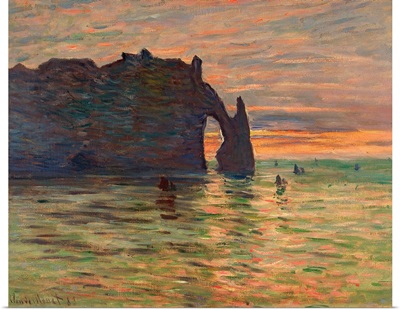 Coucher De Soleil A Etretat By Claude Monet
