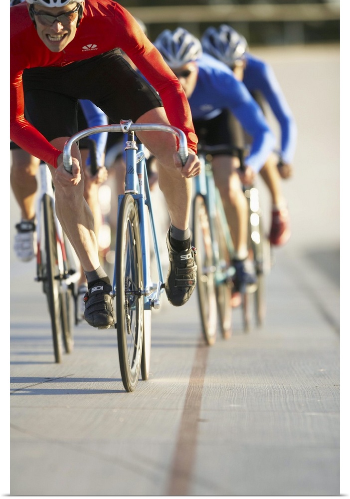 Cyclists racing
