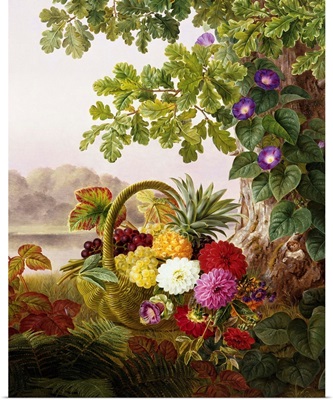 Dahlias, Asters, And Morning Glory By Johan Laurentz Jensen