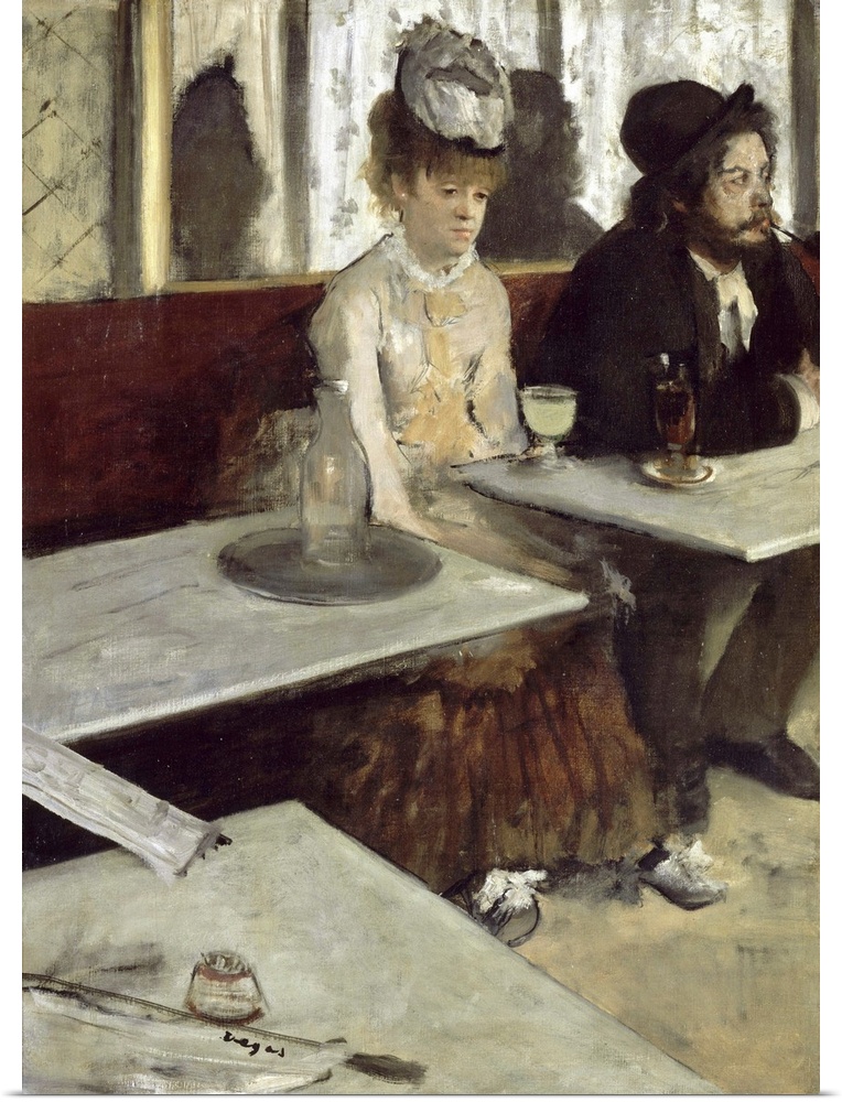 Edgar Degas, Dans un cafe, dit aussi l'Absinthe (In a Cafe, also called Absinthe), oil on canvas, 1873, 92 x 68 cm (36.2 x...