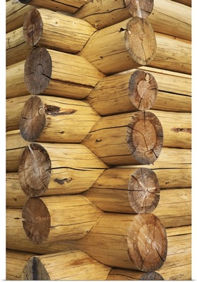 Detail of corner of log cabin