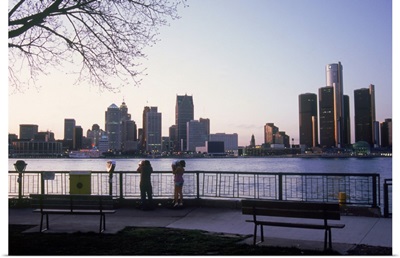 Detroit River skyline from Windsor, Ontario, Canada