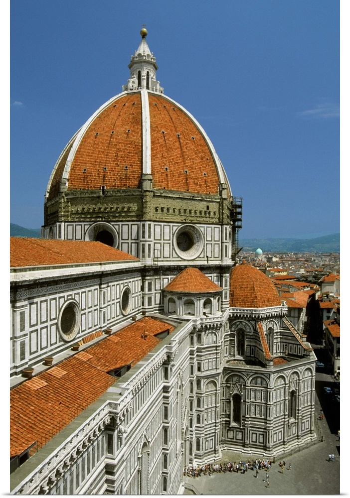 Dome and upper portion of Santa Maria del Fiore cathedral in Tuscany, Florence, Italy