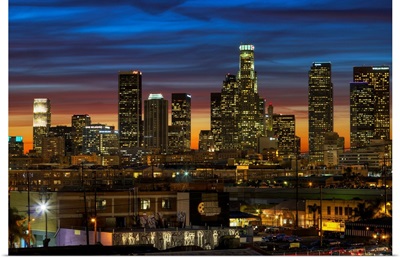 Downtown of Los Angeles at Sunset.