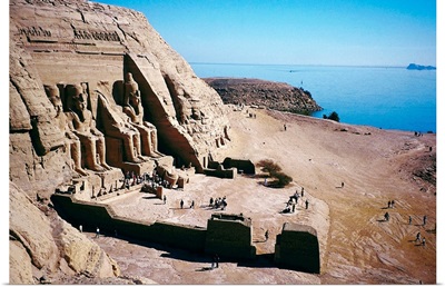 Egyptian building carved into hillside