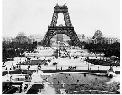 Eiffel Tower Being Constructed Halfway