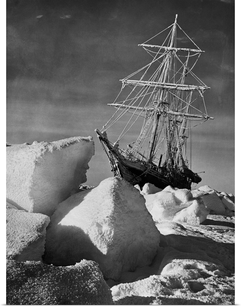 Endurance, the aptly named ship of Ernest Shackleton's last expedition to the Antarctic, is trapped in the ice of the Wedd...