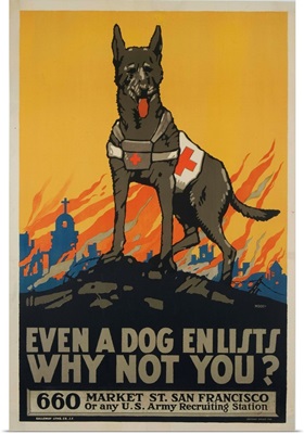 Even A Dog Enlists, Why Not You, Recruitment Poster By Moody