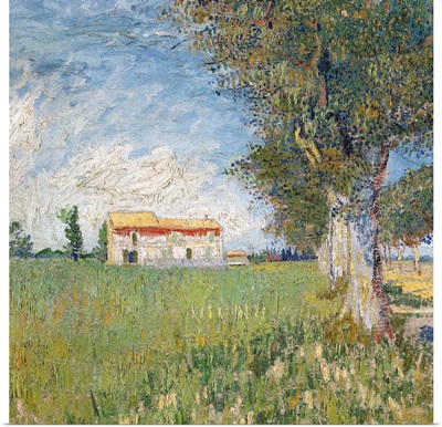 Farmhouse In A Wheat Field By Vincent Van Gogh