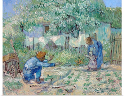 First Steps, After Millet By Vincent Van Gogh
