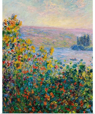 Flower Beds At Vetheuil By Claude Monet