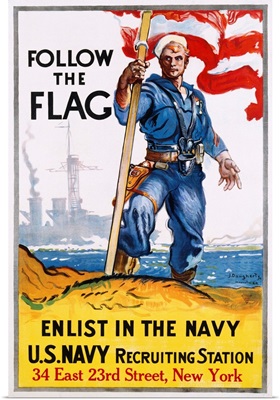 Follow The Flag Recruitment Poster By James Daugherty