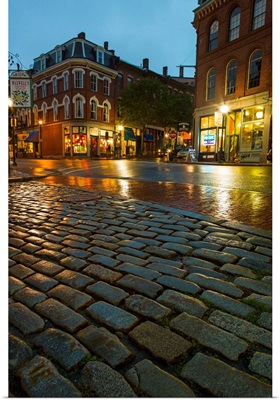 Fore Street at dusk, Portland, Maine