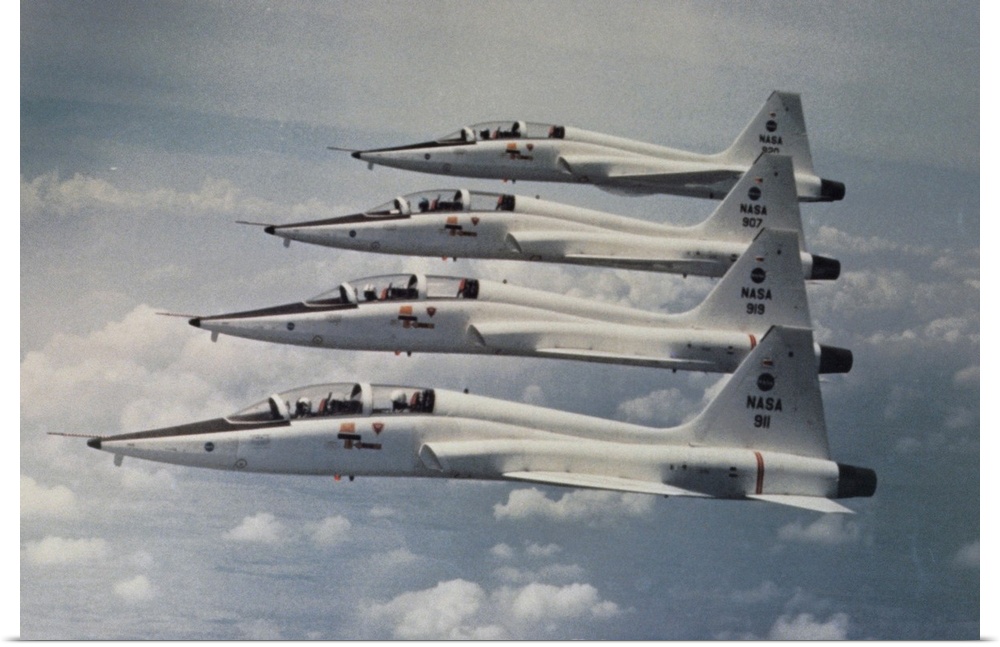 Four Northrop T-38 Talon jet trainers