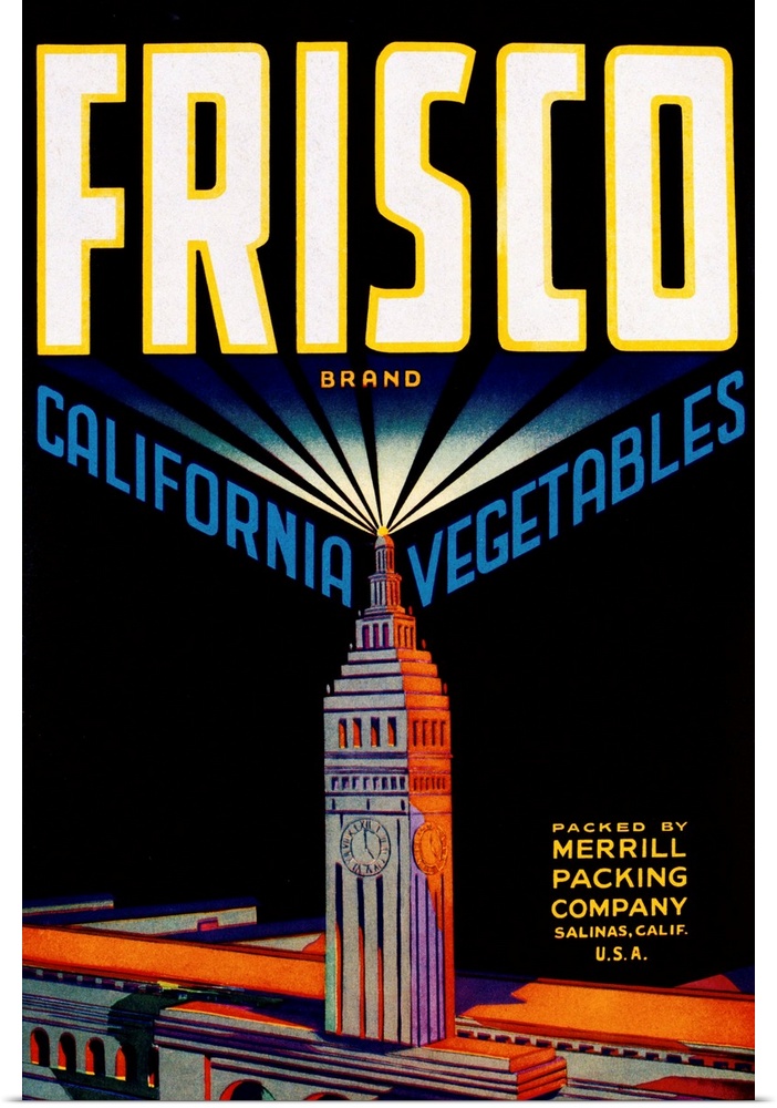 Frisco California Vegetables Crate Label