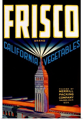 Frisco California Vegetables Crate Label