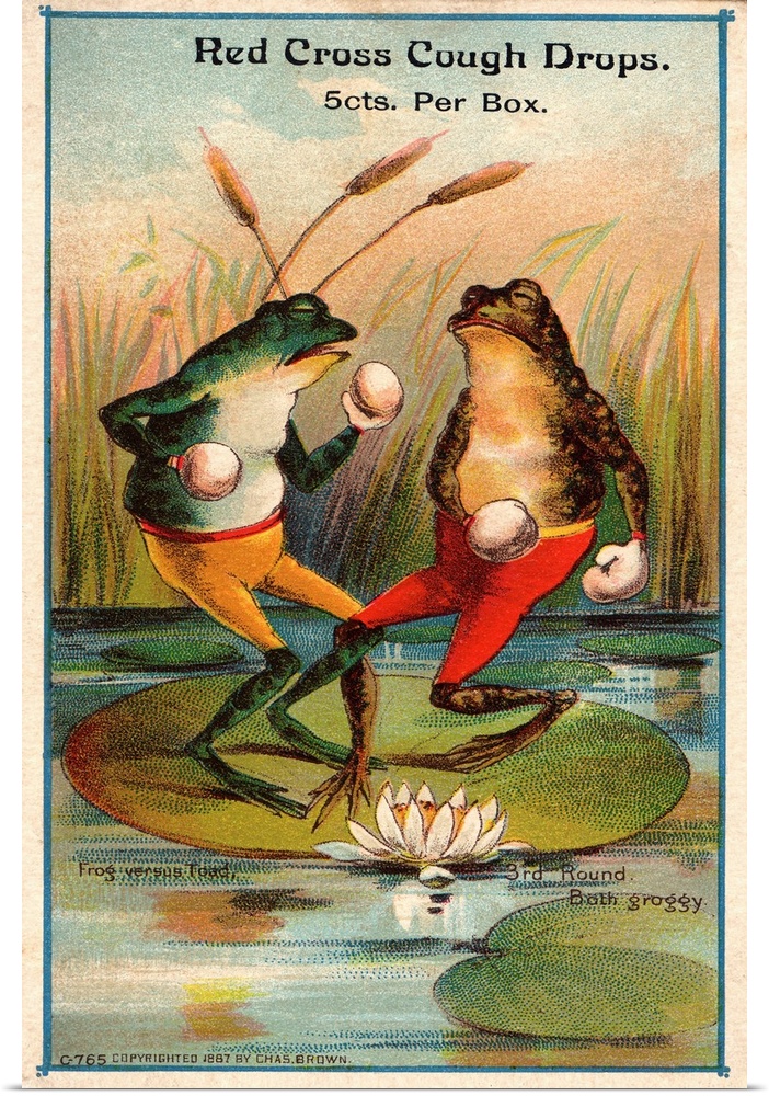 Frog Versus Toad Red Cross Cough Drops Advertisement