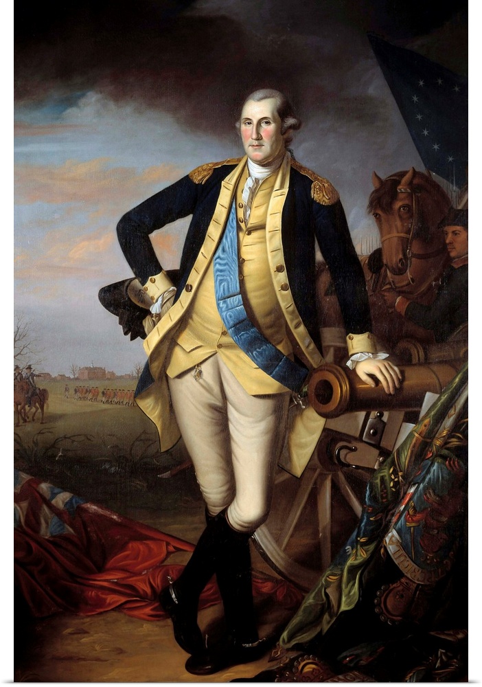 Full-length portrait of George Washington (1732-1799 ) after the Princeton Battle, 1777. Painting by Charles Peale (1741-1...