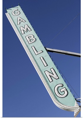 Gambling neon sign in Las Vegas, Nevada