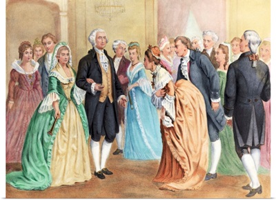 George And Martha Washington At Presidential Reception
