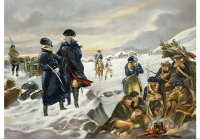 George Washington And Marquis Lafayette At Valley Forge After Alonzo Chappel
