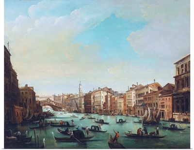 Grand Canal Of Venice And Rialto Bridge By Giuseppe Bernardino Bison