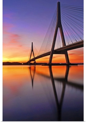 Guadiana Bridge over sunset, Ayamonte, Huelva.