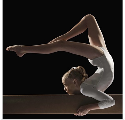 Gymnast on balance beam