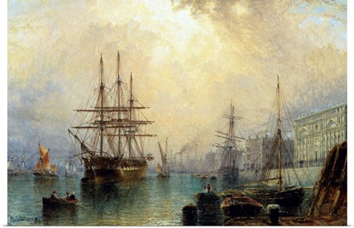 H.M.S. War Sprite off Greenwich, London by Claude Thomas Stanfield Moore