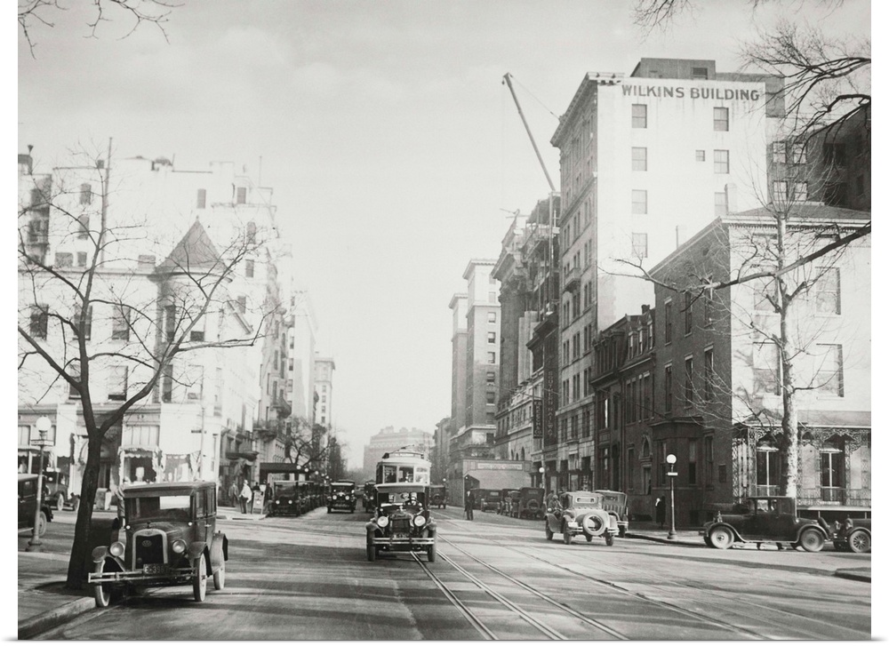 Washington, DC: A view of H Street, looking south, from Madison Place in Washington, DC.