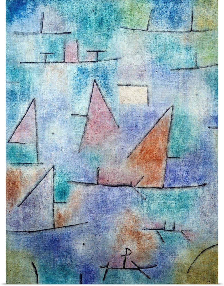 Harbour and sailboats. Painting by Paul Klee (1879-1940) 1937. 80 x 60cm. National Museum of Modern Art, Paris
