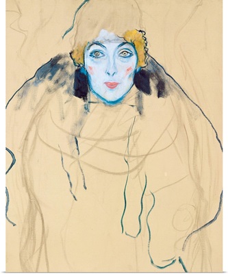 Head Of A Woman By Gustav Klimt