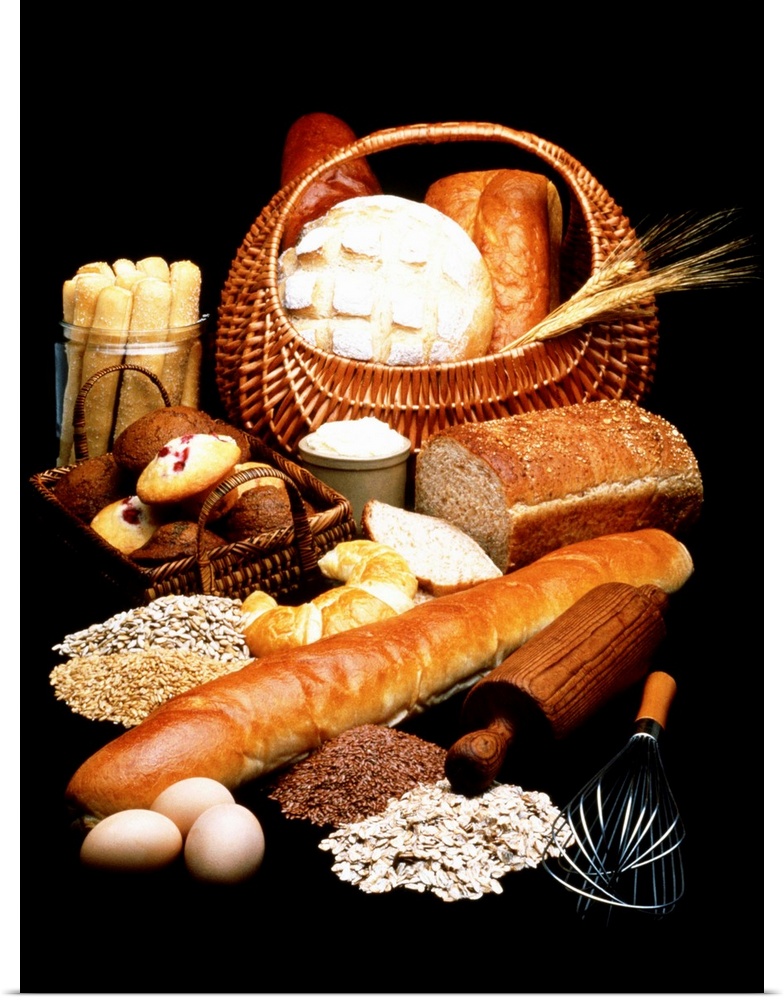 Hearty bread and ingredients