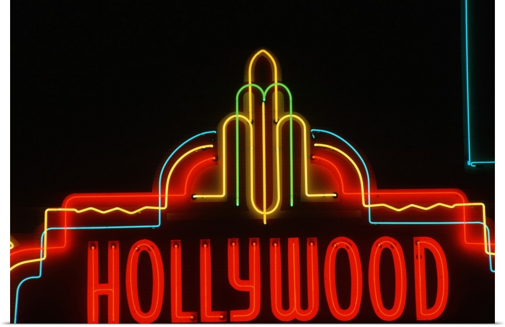 'Hollywood neon sign, Los Angeles, California'