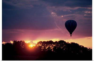Hot air balloon at sunset